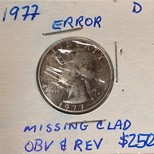 1977 D Washington Quarter fehlt verkleidet obver und rückwärts