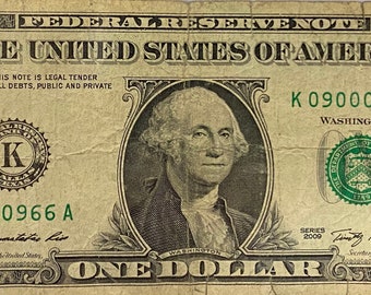 2009 Trinary 1 Dollar Bill