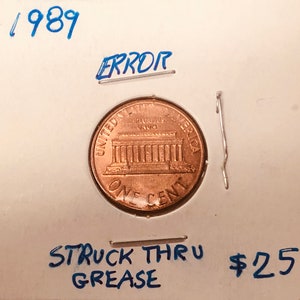 1989P Struck Thru Greaase on Reverse