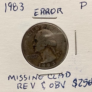 1983 P Washington Quarter fehlt verkleidet obver und rückwärts
