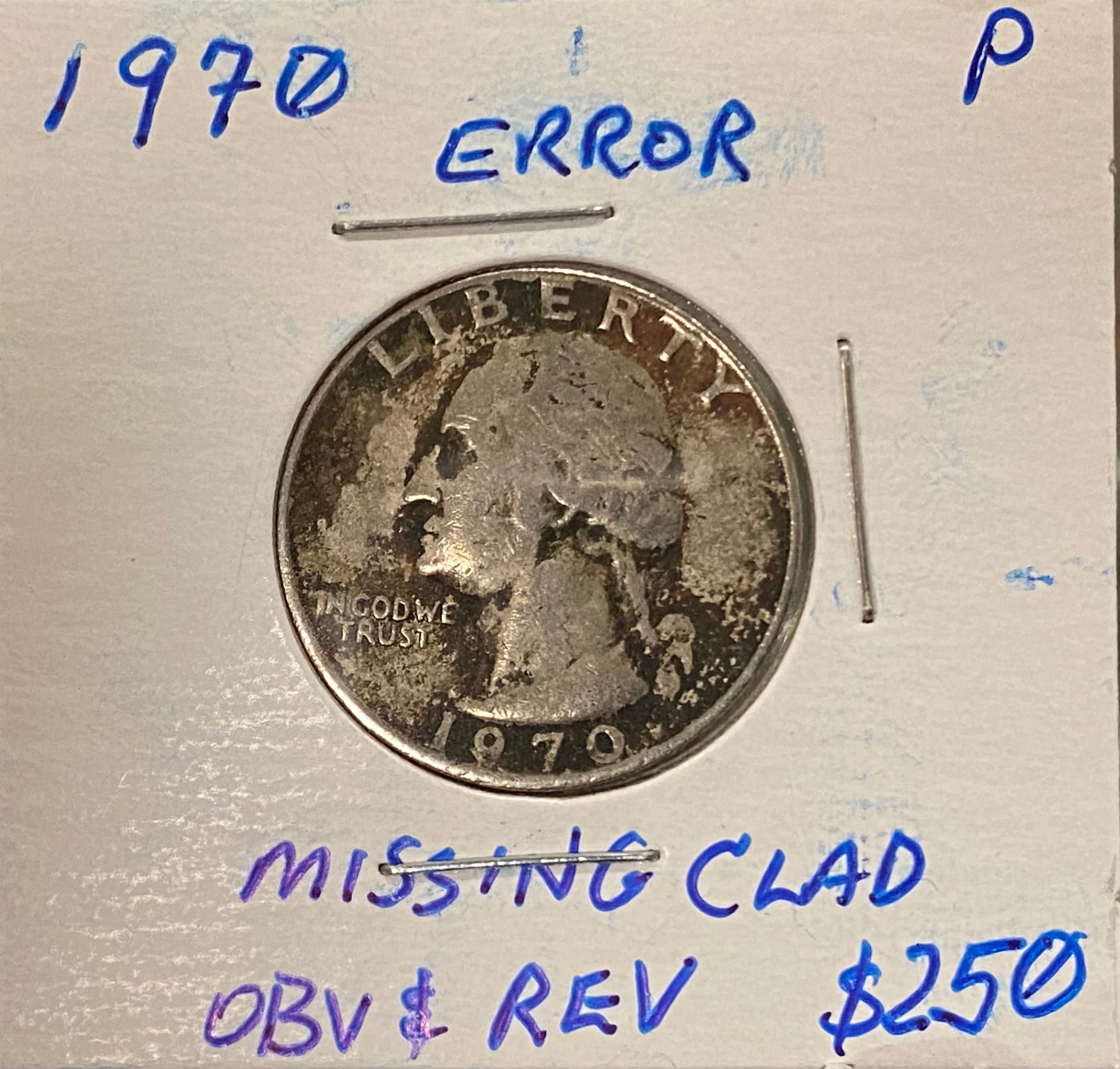 1965年クォーター ミントマークなし/ミスプリント ユニーク クリーン