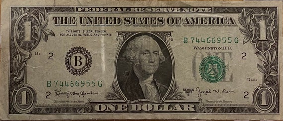 1963B Joseph W Barr One Dollar Bill