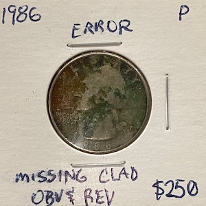 1986 P Washington Quarter mit Laminierungsfehler