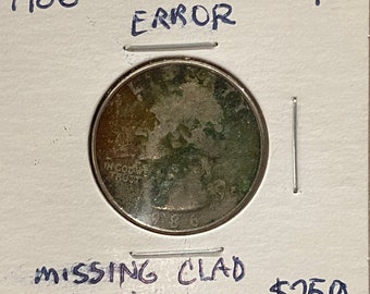 1986 P Washington Quarter with Lamination Error