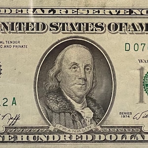 Vintage 1974 100 Dollar Bill