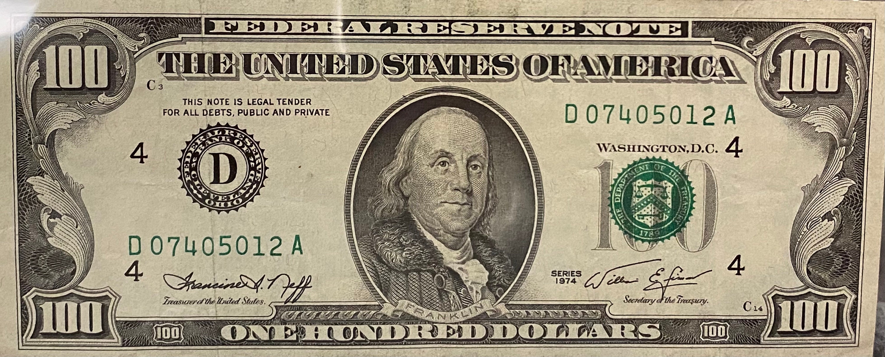 Ancien Billet 100 Dollars Americain Validite Vintage 1974 100 Dollar Bill - Etsy Norway