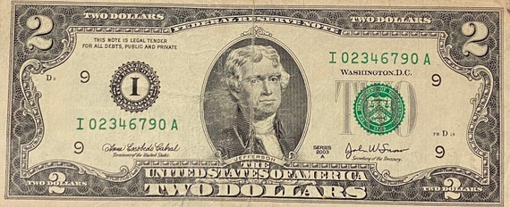 Back of a 2024 2 dollar bill