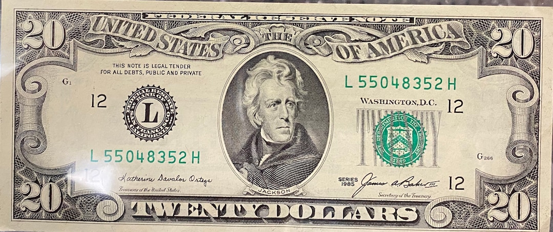 How Much Is A 1985 20 Dollar Bill Worth 1985 Vintage 20 Dollar Bill - Etsy