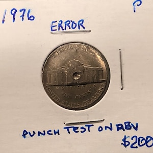 1976 Punch Test Jefferson Nickel