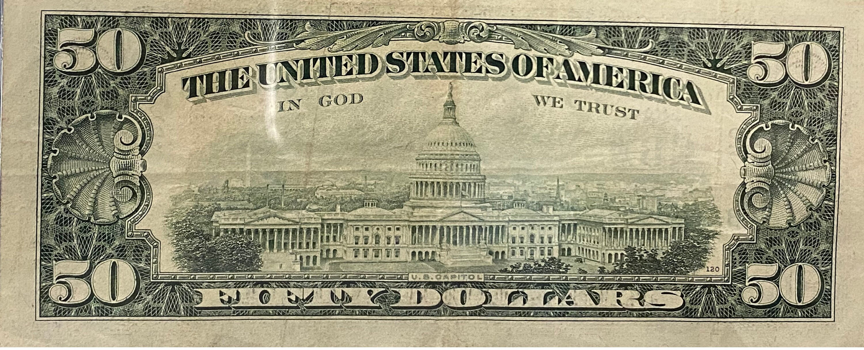 1993 Vintage 50 Dollar Bill - Etsy