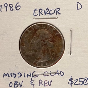 1986D Washington Quarter mit Laminierungsfehler