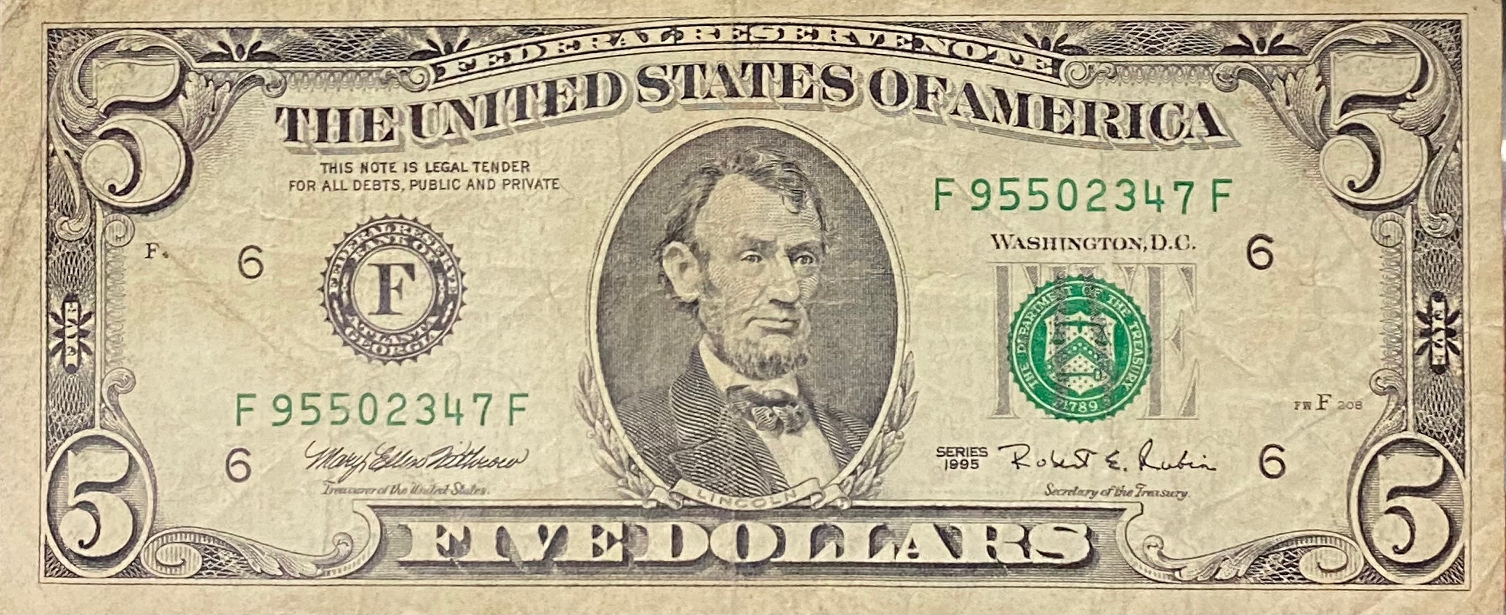 1995 5 dollar bill deals