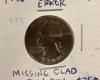 1973P Washington Quarter missing clad obverse and reverse