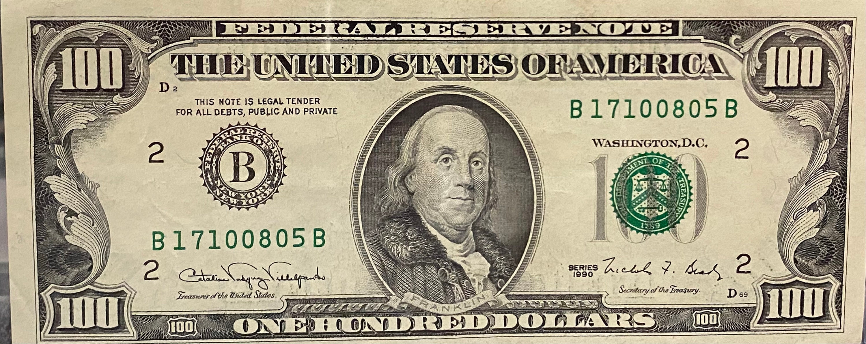 Vintage 1990 100 Dollar Bill Etsy Vintage 1990 100 Dollar Bill Etsy
