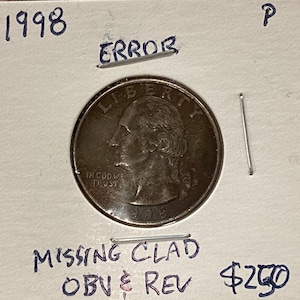 1998P Washington Quarter mit Laminierfehler