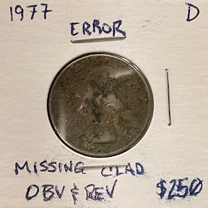 1977 D Washington Quarter fehlt verkleidet obver und rückwärts