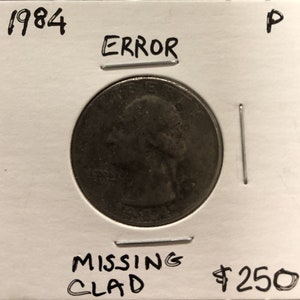 1984 P Washington Quarter fehlt verkleidet obver und rückwärts