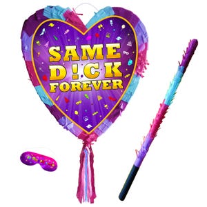 Same D!CK Forever heart pinata and stick girls Party love theme happy Game team hen Do prom wedding stag bachelor bride to be night tribe UK
