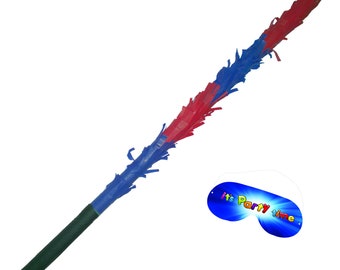 Blue and Red Stick for Pinata smashing party game Piñata Hitting bashing bat baton blindfold fun Bright colours Girls Boys Kids Unisex