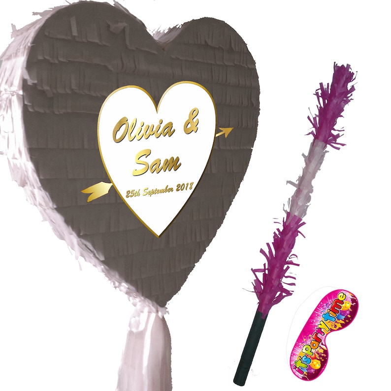 Large Love Heart Pinata With Stick Birthday Hen Engagement Prom Bride ...