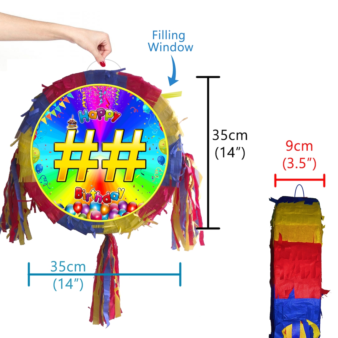 60th Birthday Pinata Piñata Party Round Theme Piñata Supplies Happy