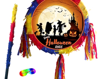 Ensemble citrouille d'Halloween, piñata, bâton et bandeau sur les yeux, jeu de société pour enfants