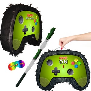 Remote Piñata Party theme pinata video game supplies happy birthday switch controller joystick control gamer Doofer gear stick Clicker stick image 7