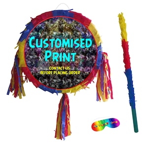 Britse verkoper op maat gemaakte piñatafeest ronde thema piñata gelukkige verjaardag leuk stok blinddoek gepersonaliseerd op aanvraag bestelling verschillende tekenfilms films