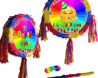 Emoji Party Pinata with Stick & Blindfold