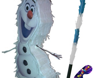 Snowman Piñata with stick theme Party pinata supplies birthday blindfold happy game princess decorations frozen supplies olaf UK