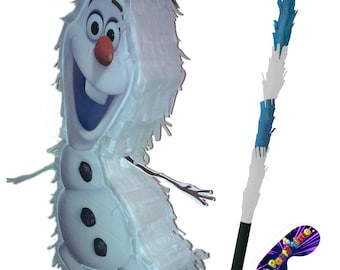 Pinhata de boneco de neve com tema de palito, artigos para festa de aniversário, venda para os olhos, jogo divertido, princesa, decorações, artigos da Frozen, Olaf, Reino Unido