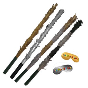 Gold Silver Stick for Pinata smashing party game Piñata Hitting bashing bat baton blindfold fun Bright colours Girls Kids Metallic