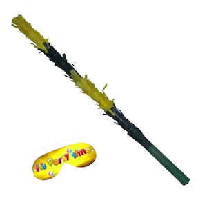 Gele en zwarte stok voor piñata smashing party game piñata slaan op bashing baton blinddoek leuk felle kleuren meisjes jongens kinderen uniseks