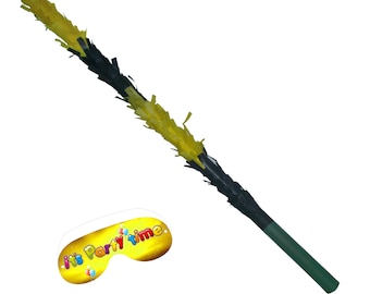 Yellow and Black Stick for Pinata smashing party game Piñata Hitting bashing bat baton blindfold fun Bright colours Girls Boys Kids Unisex