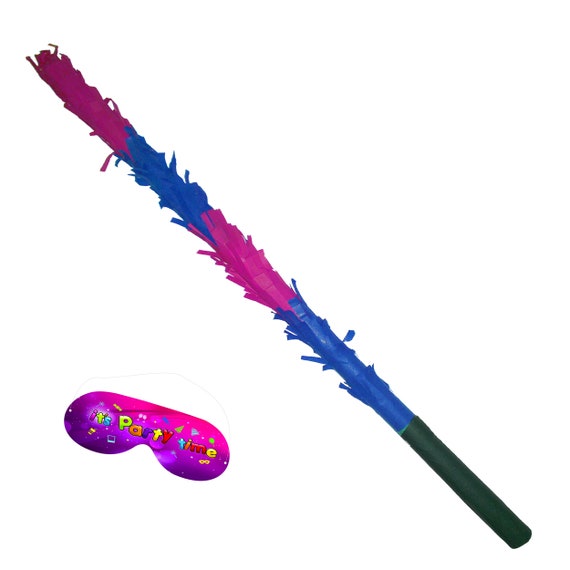 Pink and Blue Stick for Pinata Smashing Game Piñata Hitting
