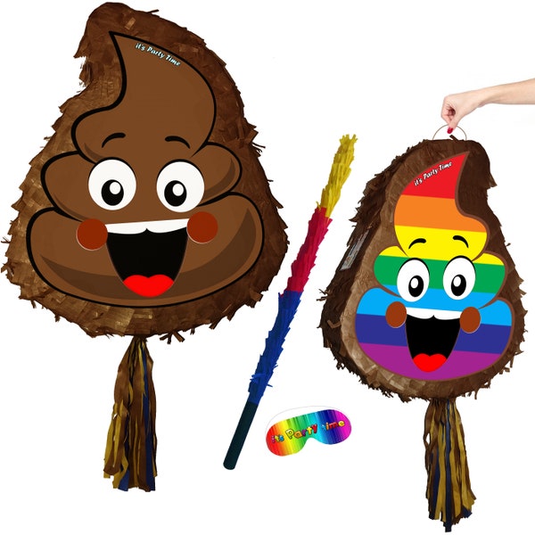 PooP Piñata Party theme pinata supplies happy birthday fun stick blindfold poo Sh!t poopy icecream best funny shock po dirty yakh