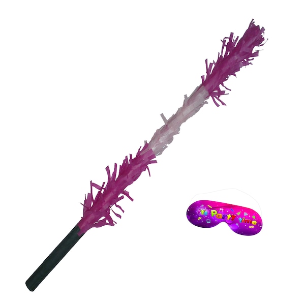 Hot Pink and Light Pink Stick for Pinata smashing party game Piñata Hitting bashing bat baton blindfold fun Bright colours Girls Kids