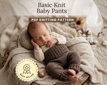 Patrón básico de pantalón de punto para bebé, pantalón de lana peinada (patrón en PDF)