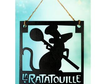 La Ratatouille Sign Disney Inspired Home Decor Wood Sign for Kitchen Remy