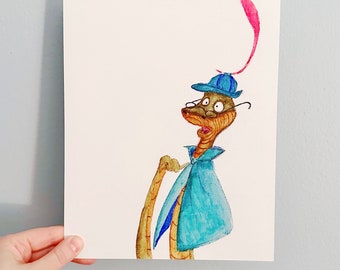 Sir Hiss Art Print 8x10  Watercolor Print