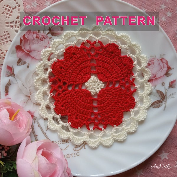 Crochet Heart Doily Etsy