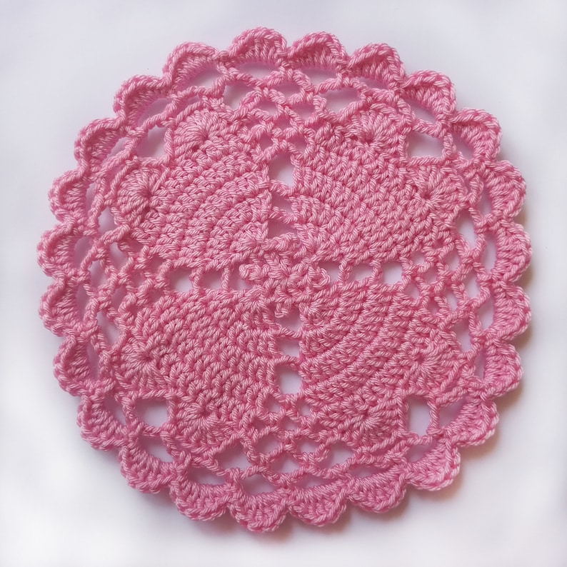 Crochet Pattern for Four Hearts Doily Instant Download Pdf Etsy