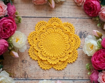 Crochet coaster Small doily Custom color Cotton Made to order 7.5-8 inch