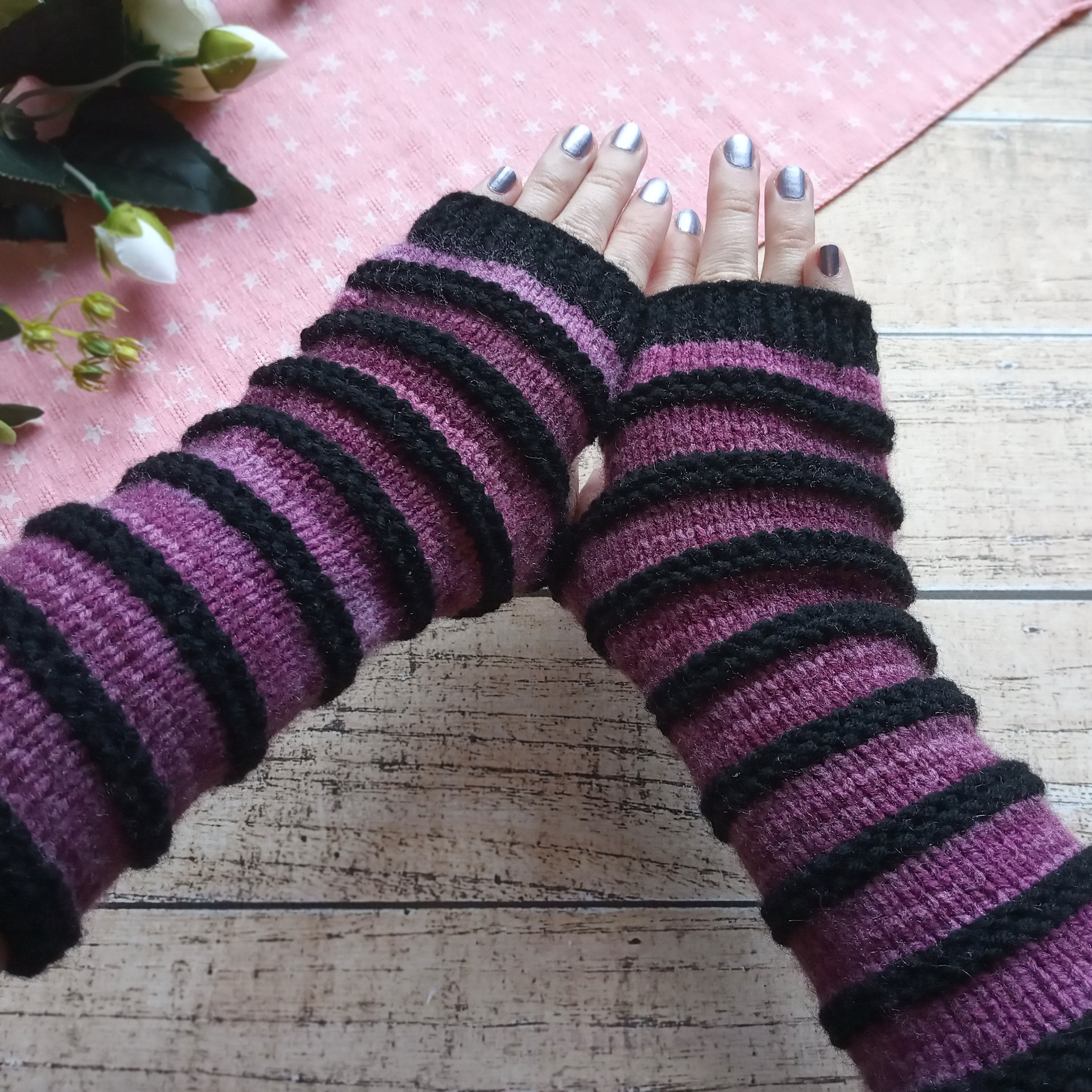 Knit Winter Gloves Assorted Colors Hippie Boho Cottagecore Cozy Unisex