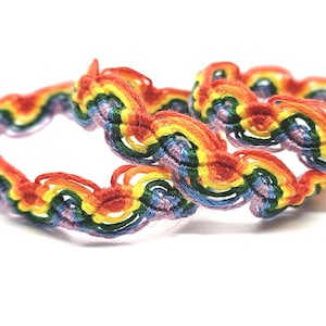 Woven Bracelet - Peruvian rainbow wave handcrafted friendship wristband - cotton best friend gift