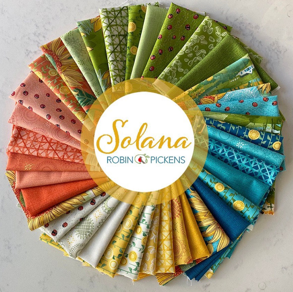 4210 Precut Fabric Quilt Squares by Robin Pickens Solana Layer Cake