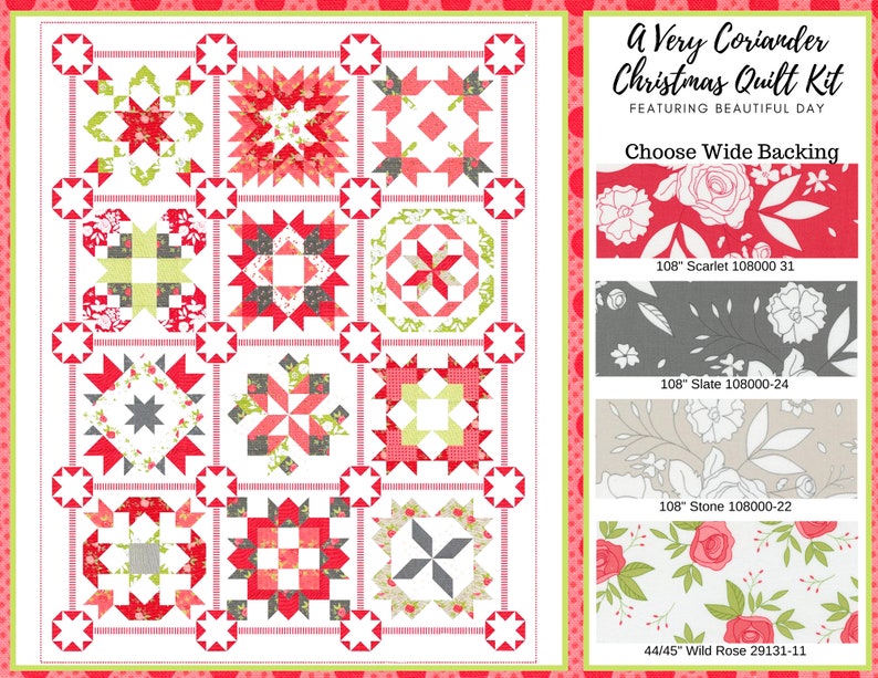 A Very Coriander Christmas Quilt Kit or Book Featuring Happy Etsy