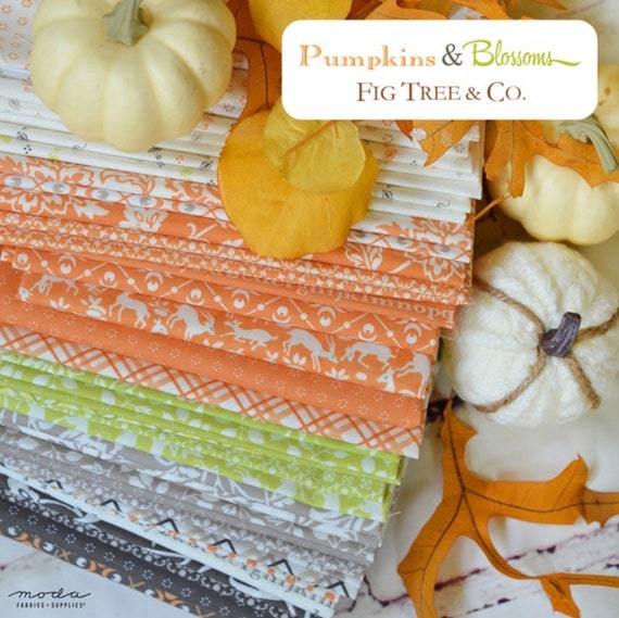 Pumpkins & Blossom Half Yard Bundle Fat Quarter Bundle, Layer cake, Jelly Roll, Honey Bun, Charm Pack By Fig Tree for Moda fabrics