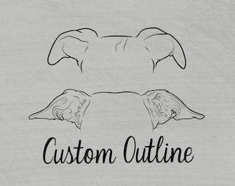 Pet ear outline, MINIMALISTIC wall art, dog line art, cut files svg, dog ear tattoo, cat ear drawing, ear outline drawing, cat head drawing
