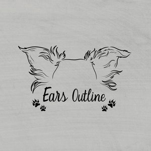 Dog outline SVG, line art DIGITAL, dog ears silhouette, dog outline design, pet simple tattoo, puppy ears, cat ears portrait, dog sketch